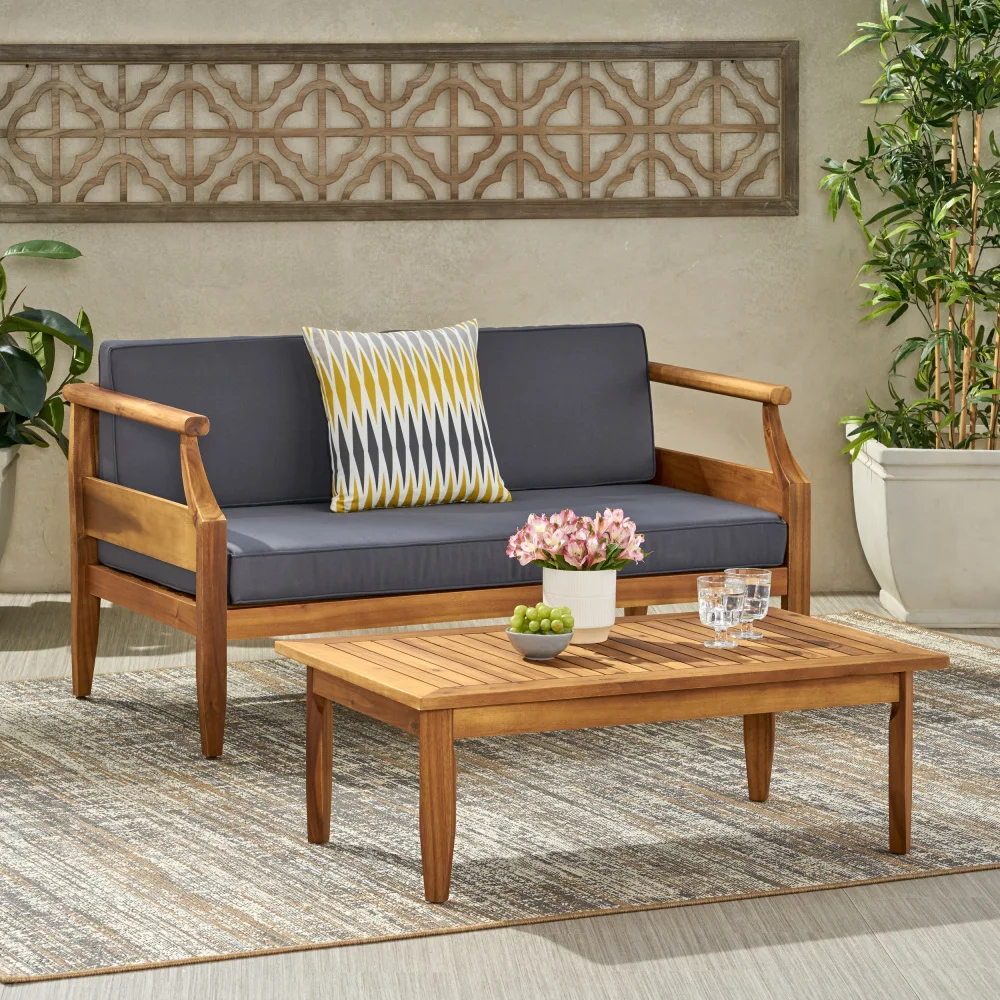 Aston Acacia Wood Outdoor Loveseat Set_Loveseat&Coffee Table - Teak Finish + Dark Gray Cushion
Aston Acacia Wood Outdoor Loveseat Set_Loveseat&Coffee Table - Teak Finish + Dark Gray Cushion