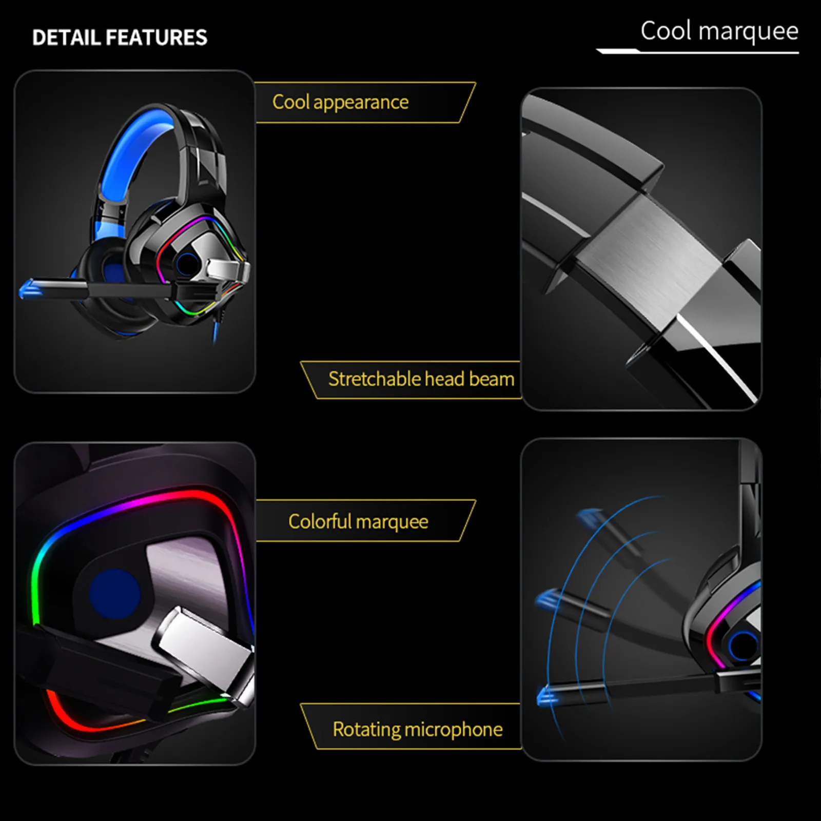 LED Game Headset 50Mm Speaker Rgb Light Wired Noise Canceling 7.1 Surround Sound Gaming Headphones Adjustable Earmuffs
LED Game Headset 50Mm Speaker Rgb Light Wired Noise Canceling 7.1 Surround Sound Gaming Headphones Adjustable Earmuffs