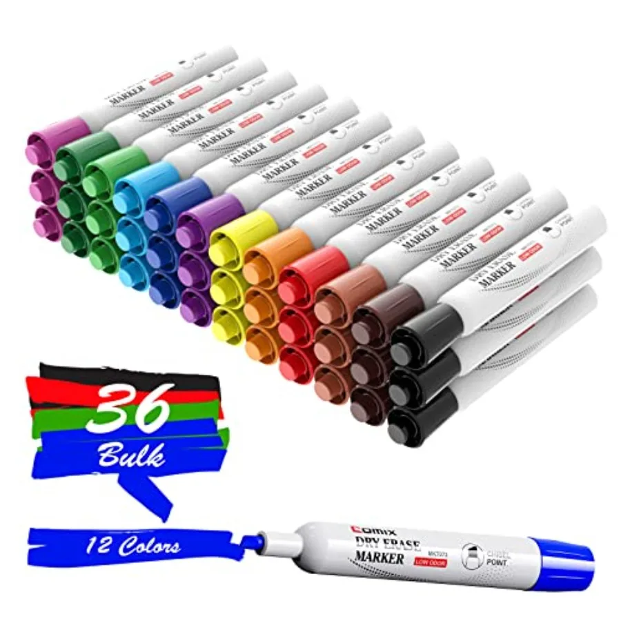 Dry Erase Markers, Chisel Tip Whiteboard Markers, Assorted Low Odor Markers for Classroom, Teachers, Office, School Supplies
Dry Erase Markers, Chisel Tip Whiteboard Markers, Assorted Low Odor Markers for Classroom, Teachers, Office, School Supplies