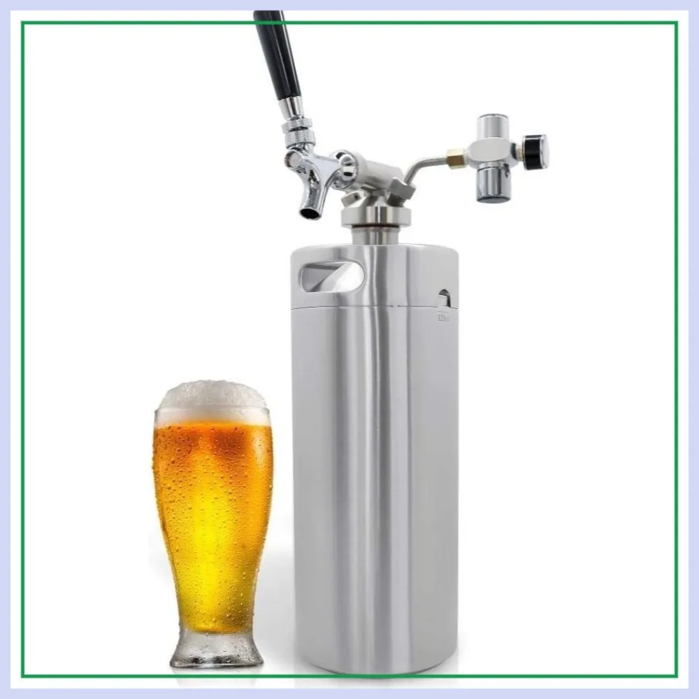 Pressurized Growler Tap System - Stainless Steel Mini Keg Dispenser Portable Kegerator Kit with CO2 Regulator for Craft Beer Draft Homebrew - 128oz
Pressurized Growler Tap System - Stainless Steel Mini Keg Dispenser Portable Kegerator Kit with CO2 Regulator for Craft Beer Draft Homebrew - 128oz