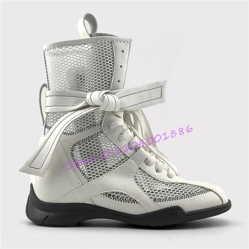 Summer New Mixed Colors Cross Strap Short Boots for Women Breathable Mesh Round Toe Side Zipper Increased Height Boxing Boots
Summer New Mixed Colors Cross Strap Short Boots for Women Breathable Mesh Round Toe Side Zipper Increased Height Boxing Boots