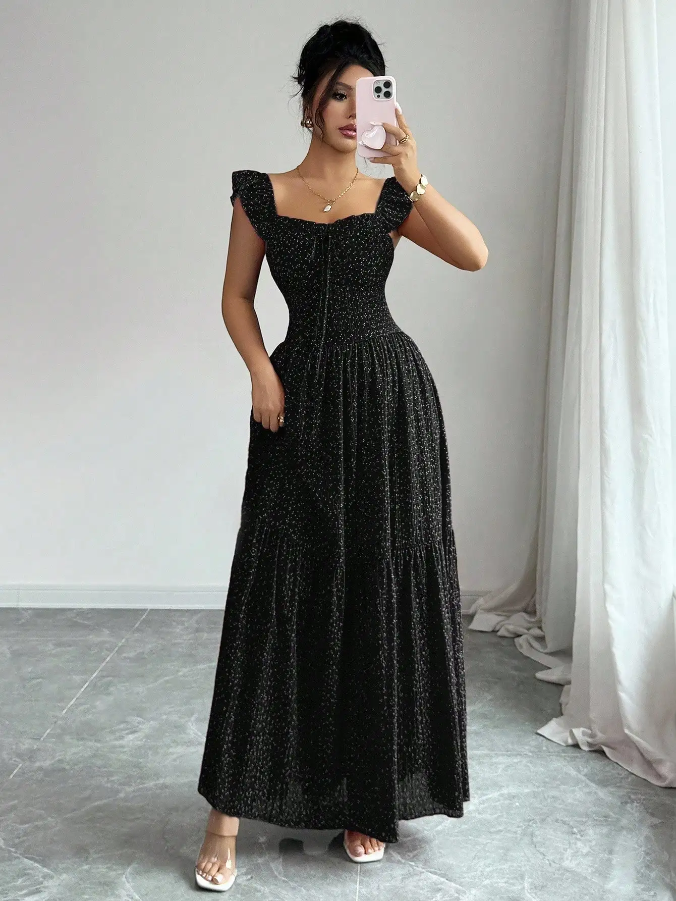 Selianne Women's Elegant Polka Dot Backless Lace-Up Dress, Summer
Selianne Women's Elegant Polka Dot Backless Lace-Up Dress, Summer