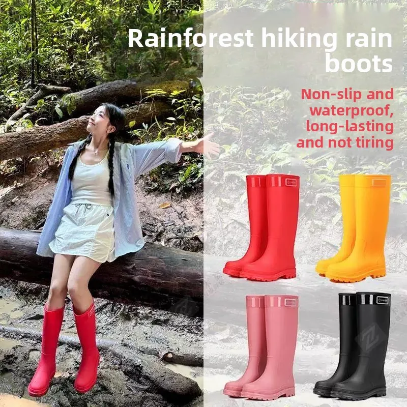 High-Tube Women's Rain Boots Outdoor Fashionable Waterproof EVA Material Comfortable Slip-On Shoes for Hiking And Trekking
High-Tube Women's Rain Boots Outdoor Fashionable Waterproof EVA Material Comfortable Slip-On Shoes for Hiking And Trekking