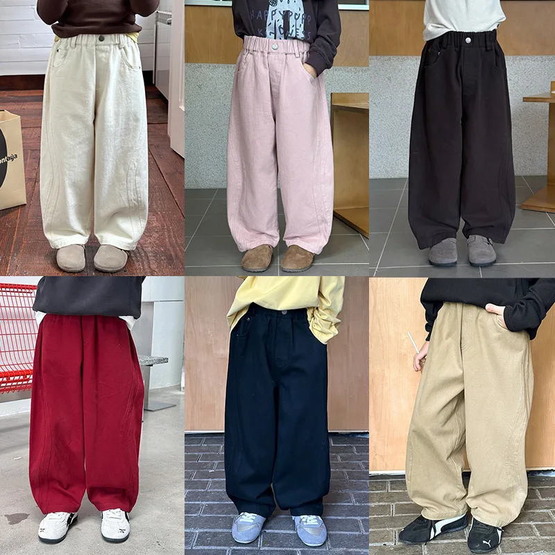 Girl Pants 2025 Autumn New Children's Clothing Korean Style Girl Baby Fashion Design Sense Solid Color Straight Leg Pants 
Girl Pants 2025 Autumn New Children's Clothing Korean Style Girl Baby Fashion Design Sense Solid Color Straight Leg Pants