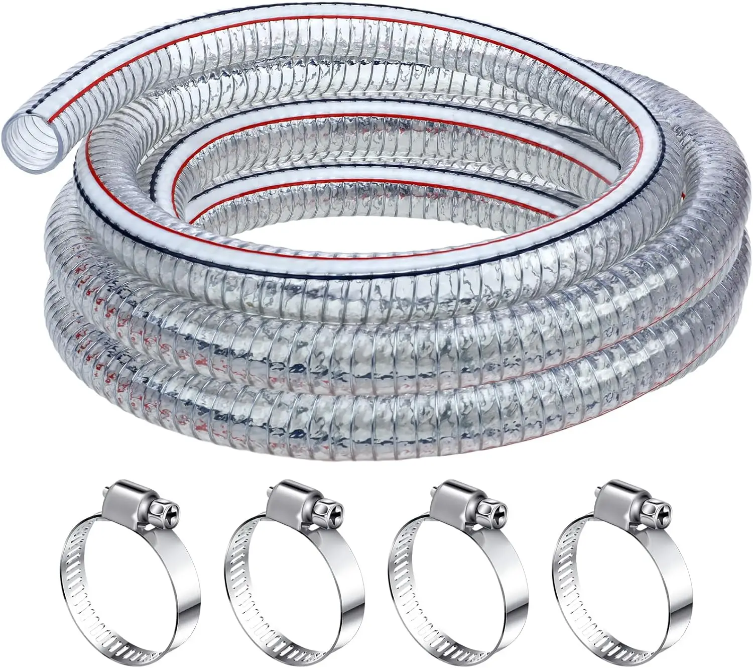 Heavy Duty Steel Wire Flexible Tubing with Fasteners PVC High Pressure Oil Drain Hose Tube Clear Wire Reinforced for Pond Mar
Heavy Duty Steel Wire Flexible Tubing with Fasteners PVC High Pressure Oil Drain Hose Tube Clear Wire Reinforced for Pond Mar