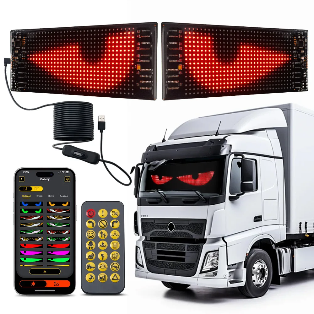 2in1 LED Matrix Pixel Panel Truck Car Windshield Ambient Light RGB 2pcs Display Screen Flexible USB 5V LED Bluetooth App Control
2in1 LED Matrix Pixel Panel Truck Car Windshield Ambient Light RGB 2pcs Display Screen Flexible USB 5V LED Bluetooth App Control