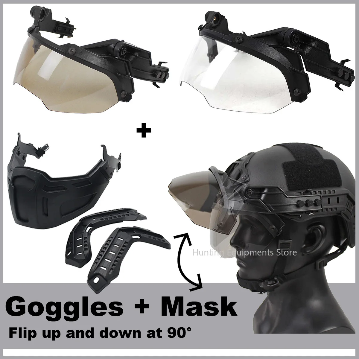 Tactical FAST Helmet Half Face Mask Flip Goggles Hunting Airsoft CS Game Paintball Mask Helmet Accessories Gear
Tactical FAST Helmet Half Face Mask Flip Goggles Hunting Airsoft CS Game Paintball Mask Helmet Accessories Gear