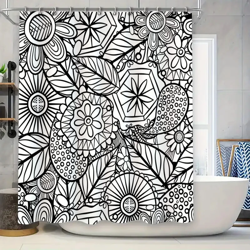 Черно-белая занавеска для душа, декоративные цветы, водонепроницаемый коврик для ванной, украшение комнаты, аксессуары для дома, подкладка для ванной комнаты 180X275 см
Черно-белая занавеска для душа, декоративные цветы, водонепроницаемый коврик для ванной, украшение комнаты, аксессуары для дома, подкладка для ванной комнаты 180X275 см