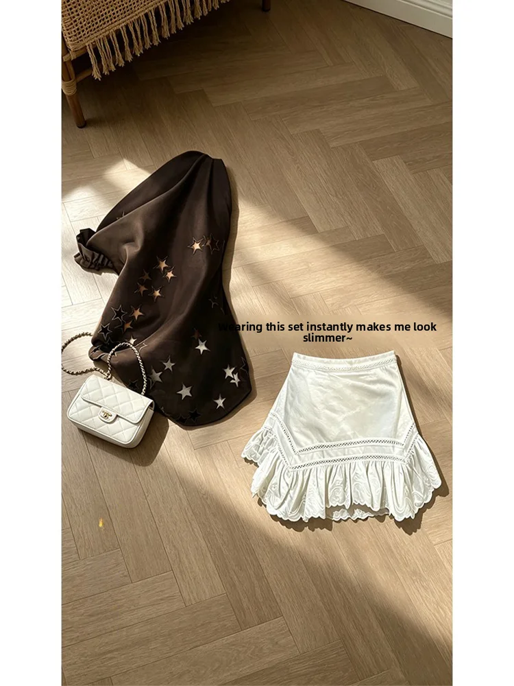 Sweet Sister Style Star Hollow out Shoulder Design Women's Summer Lace Embroidery Skirt Two-Piece Set High Waist Short S...
Sweet Sister Style Star Hollow out Shoulder Design Women's Summer Lace Embroidery Skirt Two-Piece Set High Waist Short S...