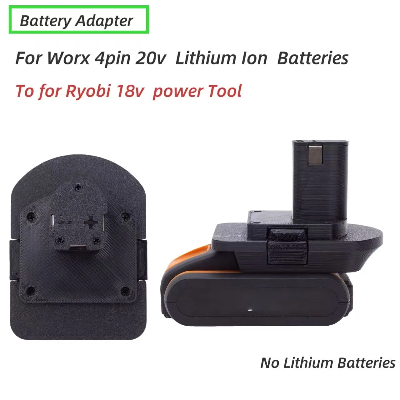 Адаптер-преобразователь для аккумуляторов Worx 20v 4PIN (литиевые) для электроинструментов Roybi 18V (инструменты и аккумуляторы в комплект не входят)
Адаптер-преобразователь для аккумуляторов Worx 20v 4PIN (литиевые) для электроинструментов Roybi 18V (инструменты и аккумуляторы в комплект не входят)