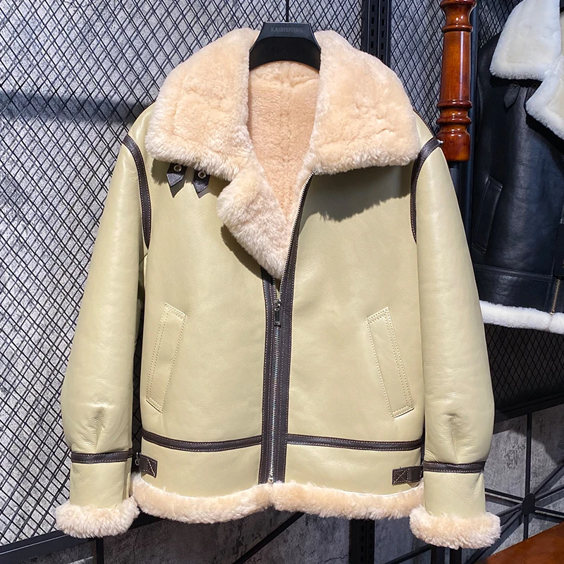 -40℃ Super Thick Natural Sheepskin Fur Coat Vintage Real Leather Jacket Men and Women Winter Clothes Fashion Motorcycle Jackets
-40℃ Super Thick Natural Sheepskin Fur Coat Vintage Real Leather Jacket Men and Women Winter Clothes Fashion Motorcycle Jackets