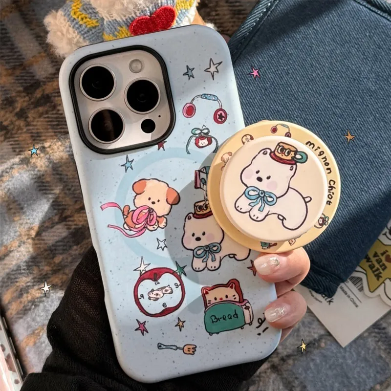 Корейский INS милый мультяшный щенок для телефона Magsafe, магнитная подставка Griptok для iPhone, забавный складной чехол для беспроводной зарядки, держатель
Корейский INS милый мультяшный щенок для телефона Magsafe, магнитная подставка Griptok для iPhone, забавный складной чехол для беспроводной зарядки, держатель