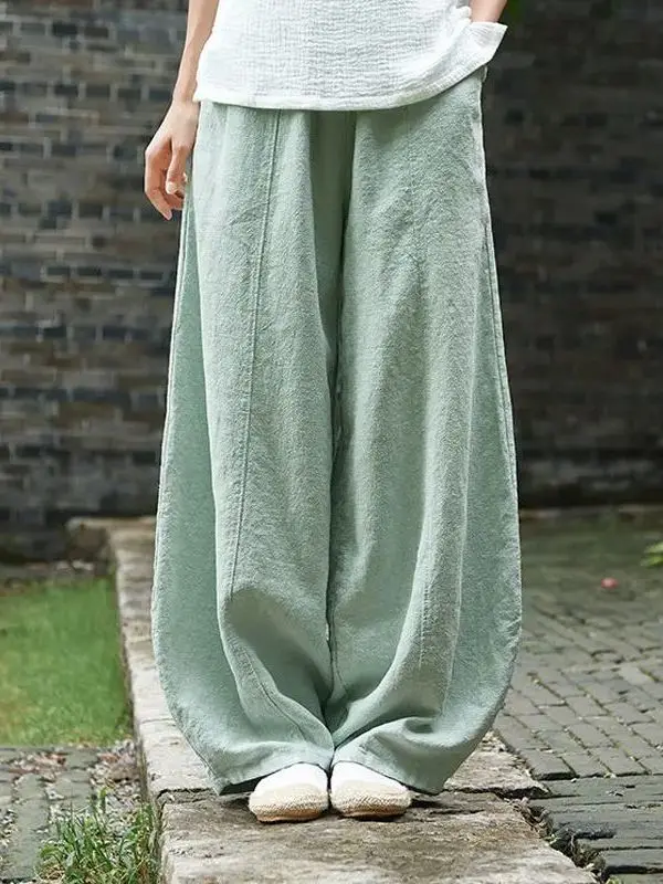 Summer New Style Thin Pure Color Cotton Linen Wide Leg Pants Loose Casual Trousers Elastic Waist Long Pants for plus Size Women
Summer New Style Thin Pure Color Cotton Linen Wide Leg Pants Loose Casual Trousers Elastic Waist Long Pants for plus Size Women