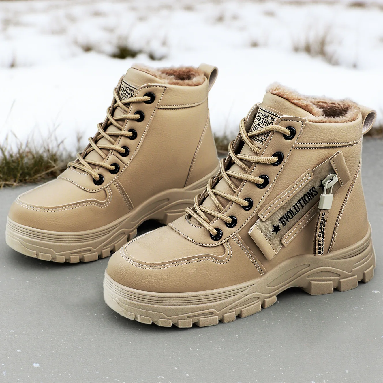 Women's Shoes Snow Boots Mid-Calf Bootie Fashionable Warm Piled Thickened Cotton Shoes Waterproof Lace-up Medium Cotton Boots
Women's Shoes Snow Boots Mid-Calf Bootie Fashionable Warm Piled Thickened Cotton Shoes Waterproof Lace-up Medium Cotton Boots