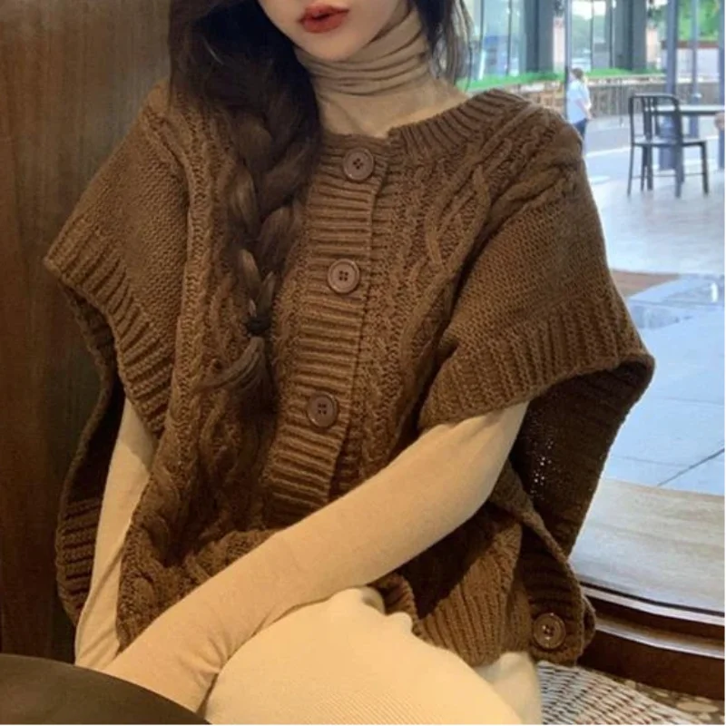 Корейский стиль, весна-осень-зима, новый жилет без рукавов, трикотаж, женский свободный свитер без рукавов, верхняя одежда, повседневное свободное пальто
Корейский стиль, весна-осень-зима, новый жилет без рукавов, трикотаж, женский свободный свитер без рукавов, верхняя одежда, повседневное свободное пальто