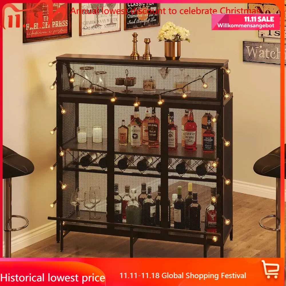 Home Bar, 4 Tier Industrial 51in Bar Cabinet, Farmhouse Liquor Cabinet with Footrest, Wood Bar Cabinet Wine Storage Shelf, Metal
Home Bar, 4 Tier Industrial 51in Bar Cabinet, Farmhouse Liquor Cabinet with Footrest, Wood Bar Cabinet Wine Storage Shelf, Metal