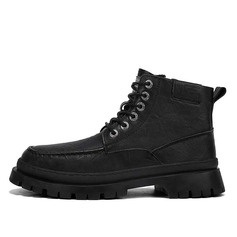 Outdoor Leather Mens Slip on Boots Platform Shoes Luxury Brand Men Winter Plush Snow Boots Fashion All-match Men Motocross Boots
Outdoor Leather Mens Slip on Boots Platform Shoes Luxury Brand Men Winter Plush Snow Boots Fashion All-match Men Motocross Boots