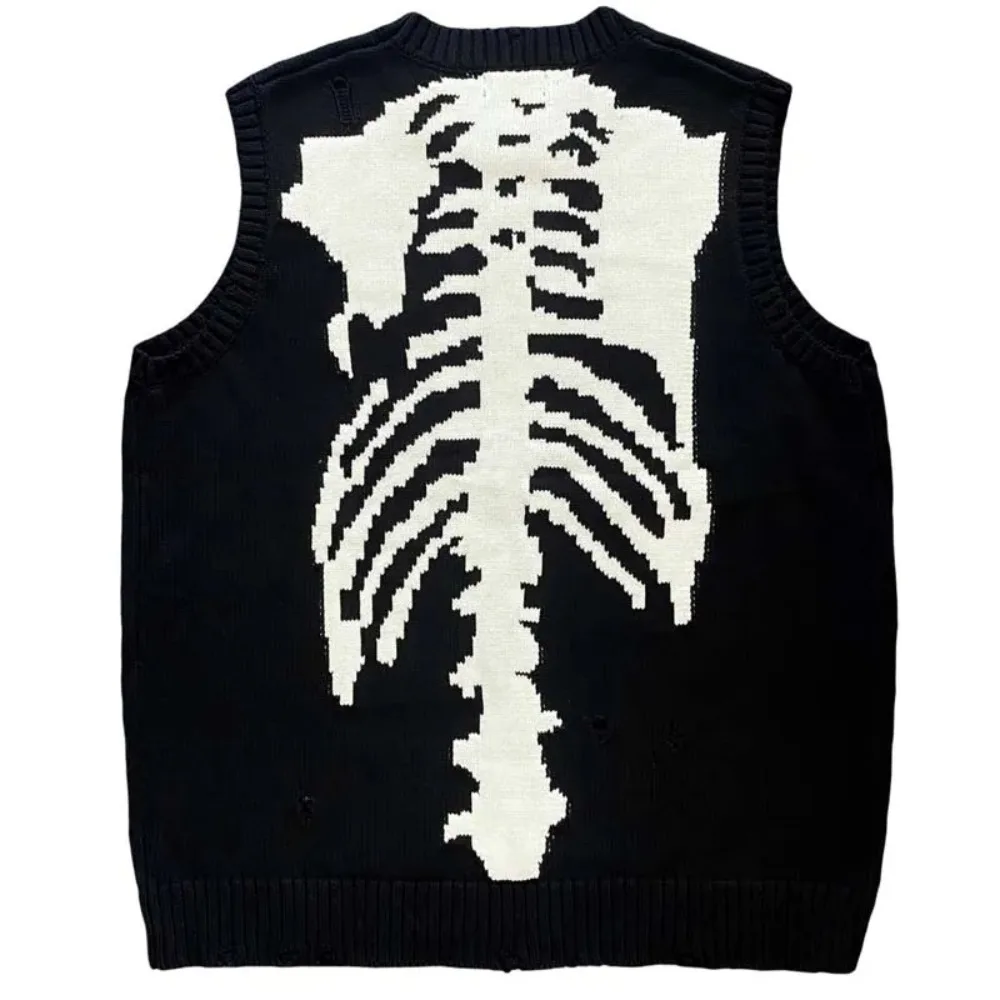 Japanese Kapital Vintage Hirata Kazuhiro Bone Skeleton Retro Knitted Sweater Vest for Men Fashion Pullovers
Japanese Kapital Vintage Hirata Kazuhiro Bone Skeleton Retro Knitted Sweater Vest for Men Fashion Pullovers