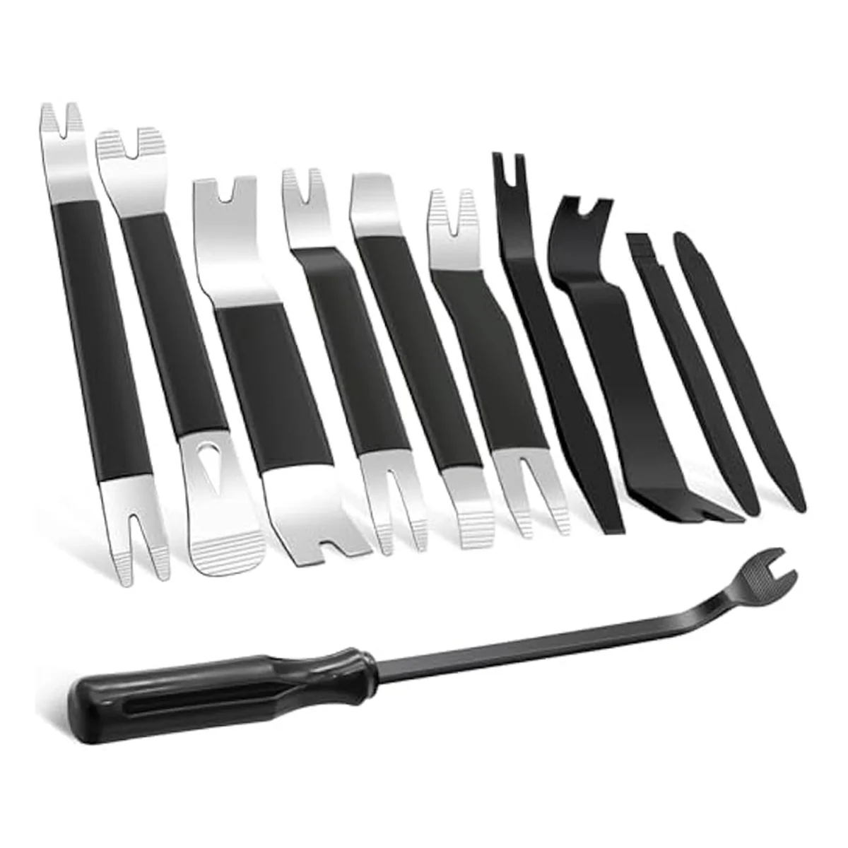 11PCS Auto Trim Removal Tool Kit,Metal Pry Tool Auto Fastener Remover Pry Bar Trim Remover Kits for Dashboard Repair Kit
11PCS Auto Trim Removal Tool Kit,Metal Pry Tool Auto Fastener Remover Pry Bar Trim Remover Kits for Dashboard Repair Kit