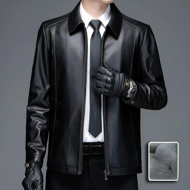 Новые мужские кожаные куртки для пожилых людей среднего возраста, утепленный флис, весенне-зимние стили, высококачественный воротник-стойка с лацканами, меховой воротник
Новые мужские кожаные куртки для пожилых людей среднего возраста, утепленный флис, весенне-зимние стили, высококачественный воротник-стойка с лацканами, меховой воротник