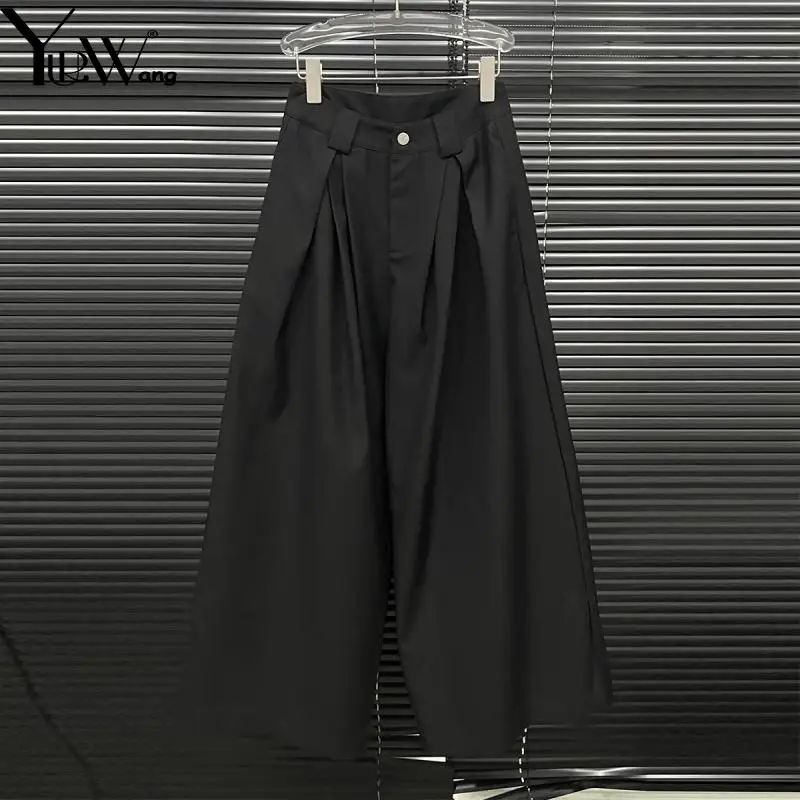 YUERWAN Women Pant Capris 2025 Spring Summer New Fashion All Match High Waist Loose Casual Long Wide Leg Pants Black Trousers
YUERWAN Women Pant Capris 2025 Spring Summer New Fashion All Match High Waist Loose Casual Long Wide Leg Pants Black Trousers