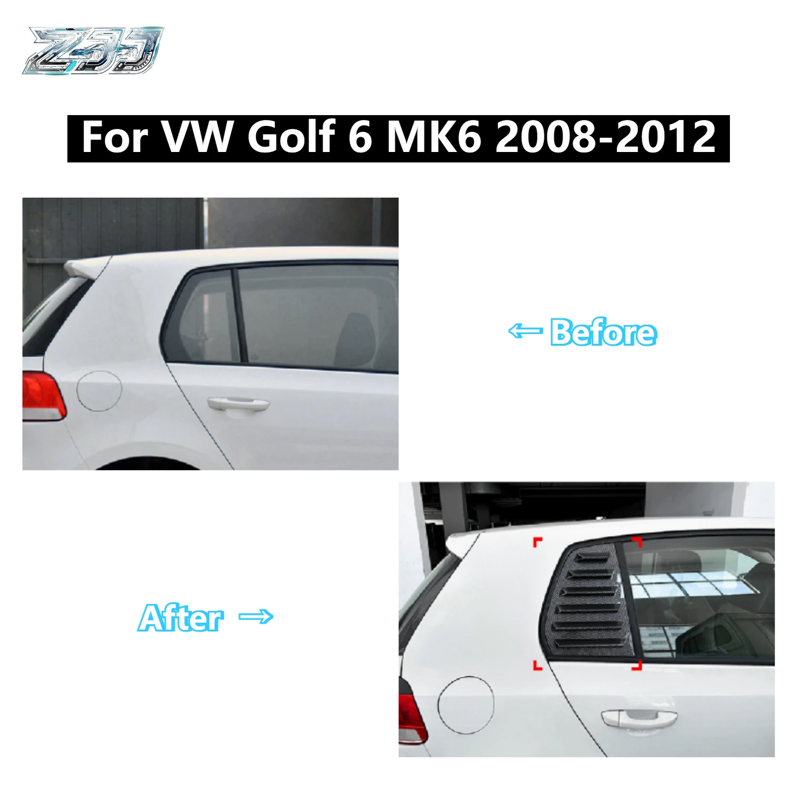 For VW Golf 6 MK6 2008-2012 Rear Side Window Louvers Shutter Cover Trim ABS Carbon Fiber Style Heat Shade
For VW Golf 6 MK6 2008-2012 Rear Side Window Louvers Shutter Cover Trim ABS Carbon Fiber Style Heat Shade