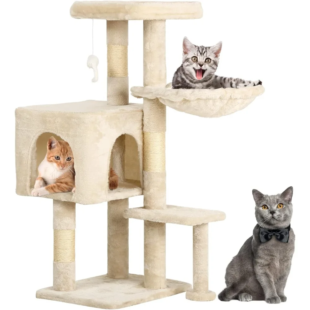 36 inch Tall Cat Tower for Indoor Cats. Cat Condo with Scratching Post, Hammock & Funny Toy
36 inch Tall Cat Tower for Indoor Cats. Cat Condo with Scratching Post, Hammock & Funny Toy