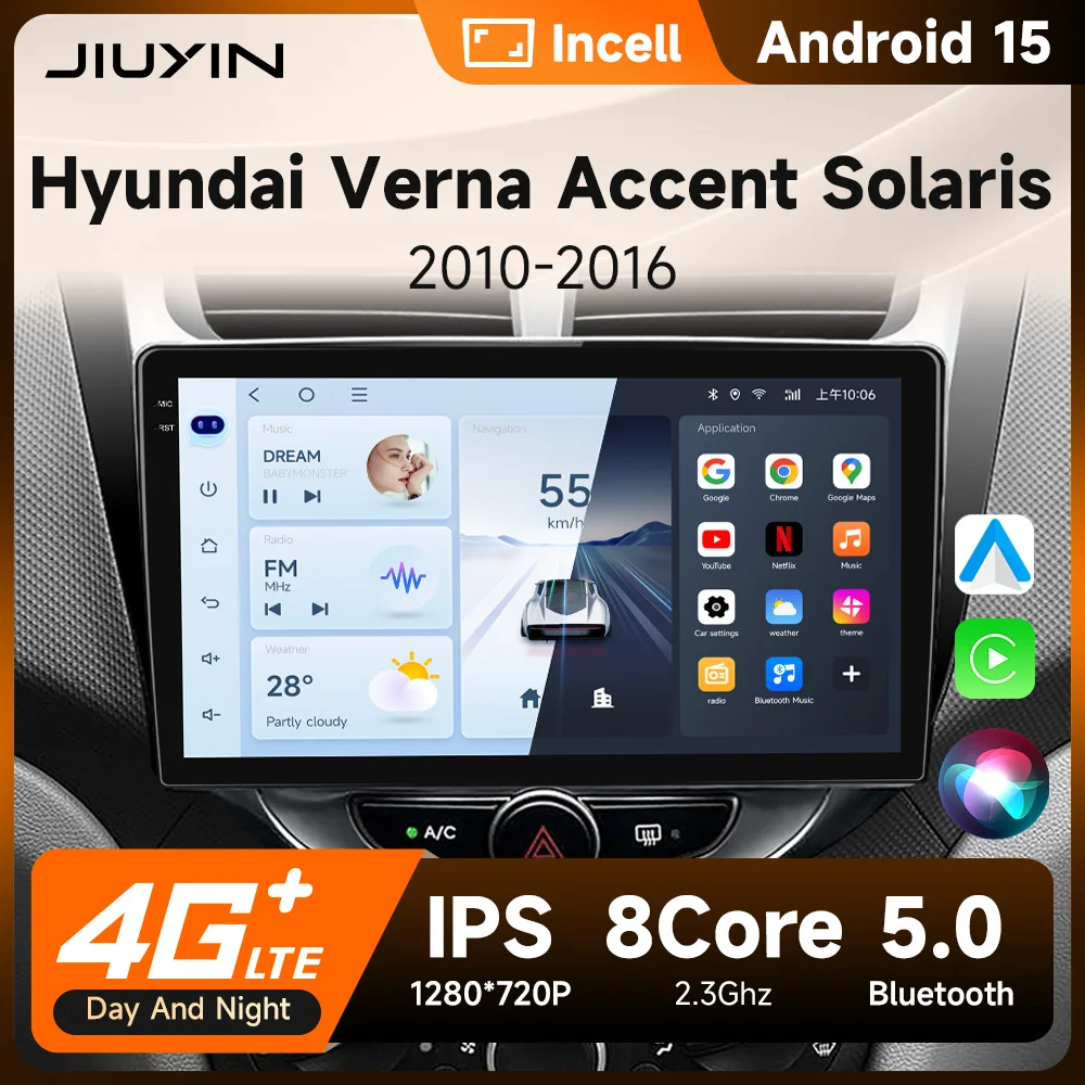 Android 15 Car Radio For Hyundai Solaris Verna Accent 1 2010 - 2016 Multimedia Video Player Navigaion GPS 2 din 4G DVD Head unit
Android 15 Car Radio For Hyundai Solaris Verna Accent 1 2010 - 2016 Multimedia Video Player Navigaion GPS 2 din 4G DVD Head unit