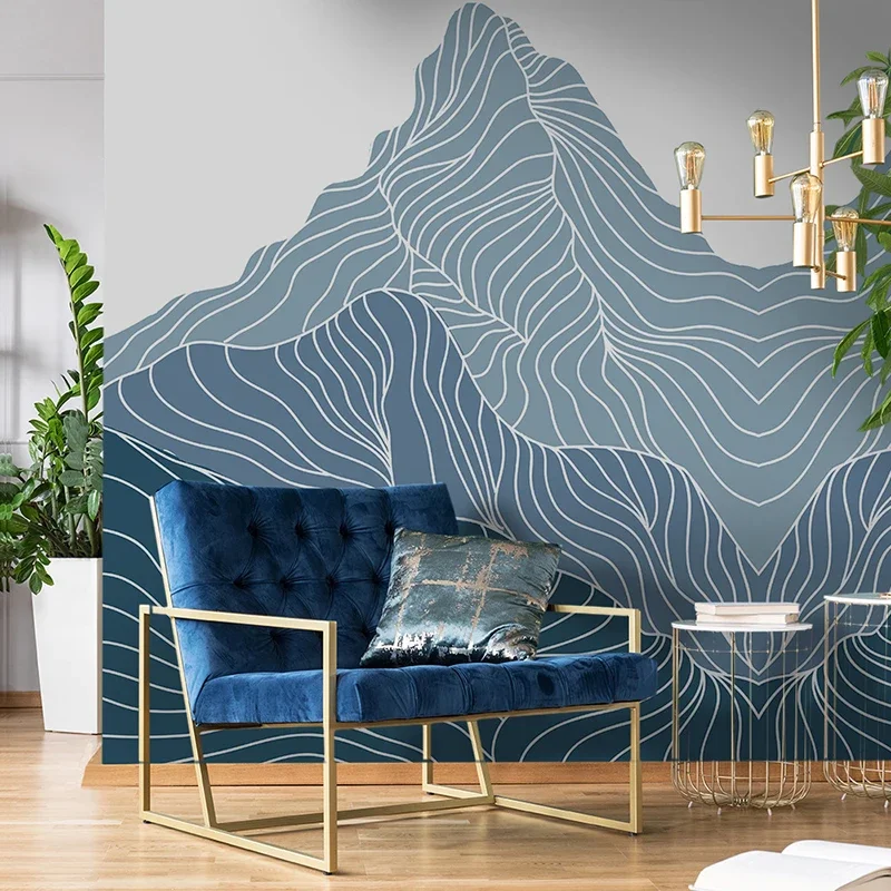 Creative Line Wave Blue Moutain Wall Mural Self-Adhesive Seamless Fabric Moutains Landscape Wall Stickers for Home Decoration
Creative Line Wave Blue Moutain Wall Mural Self-Adhesive Seamless Fabric Moutains Landscape Wall Stickers for Home Decoration