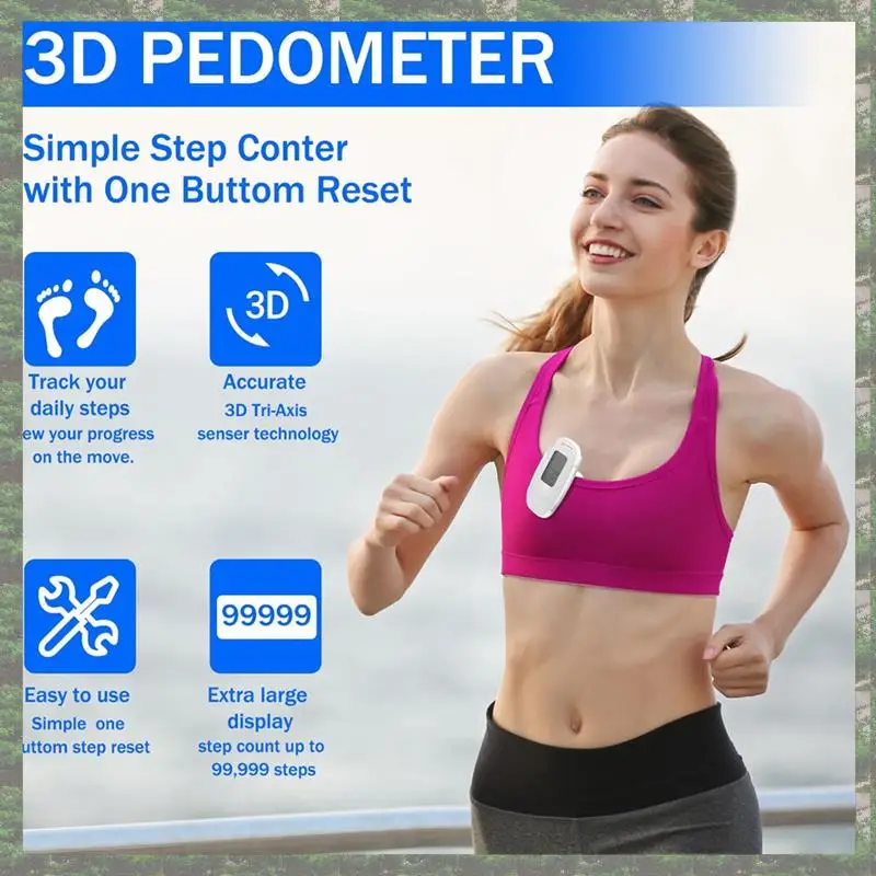 2Pcs 3D Pedometer Step Counter For Walking USB Rechargeable Step Tracker With Removable Clip And Lanyard Easy To Use
2Pcs 3D Pedometer Step Counter For Walking USB Rechargeable Step Tracker With Removable Clip And Lanyard Easy To Use