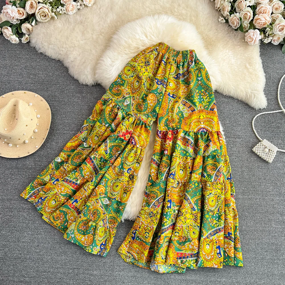 Female Summer Bohemian Tropical Trouser Women Wilde Leg Loose Print Pleated Skirt Pants Beach Holiday Trendy Y2K Night Club Pant
Female Summer Bohemian Tropical Trouser Women Wilde Leg Loose Print Pleated Skirt Pants Beach Holiday Trendy Y2K Night Club Pant