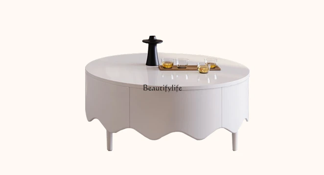 French Coffee Table Living Room Home Modern Simple White Solid Wood round Coffee Table
French Coffee Table Living Room Home Modern Simple White Solid Wood round Coffee Table