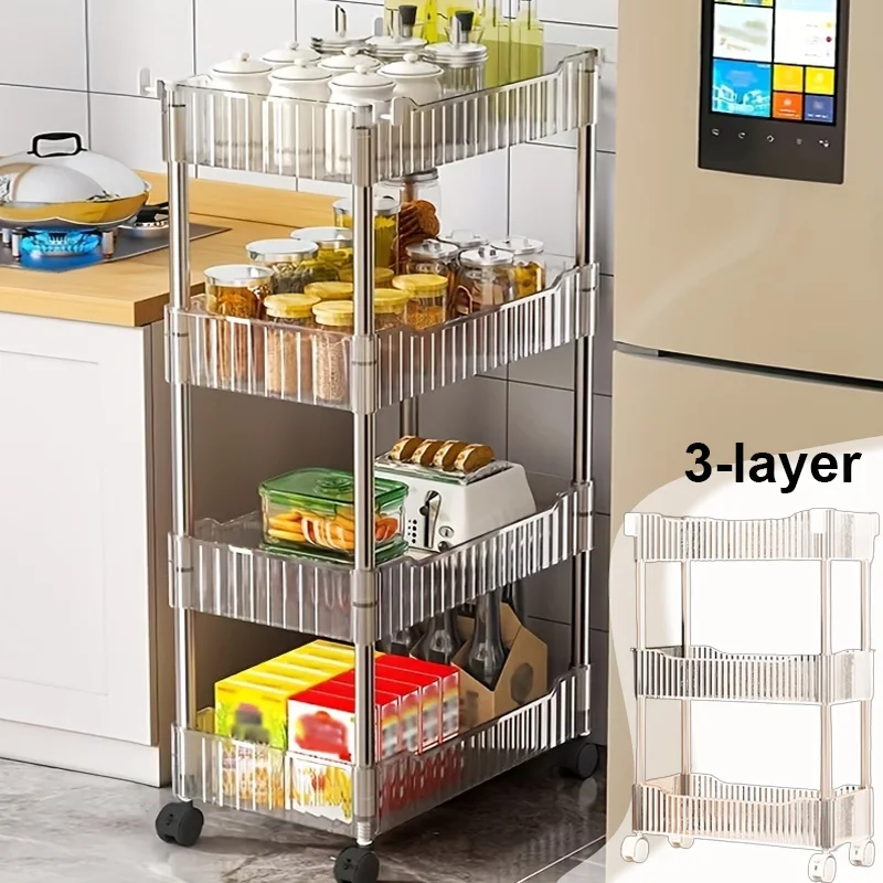 2/3/4 layer Acrylic Storage Trolley with Wheels Narrow Gap Slim Rolling Cart Organizer for Bathroom Kitchen Bedroom Living Room
2/3/4 layer Acrylic Storage Trolley with Wheels Narrow Gap Slim Rolling Cart Organizer for Bathroom Kitchen Bedroom Living Room