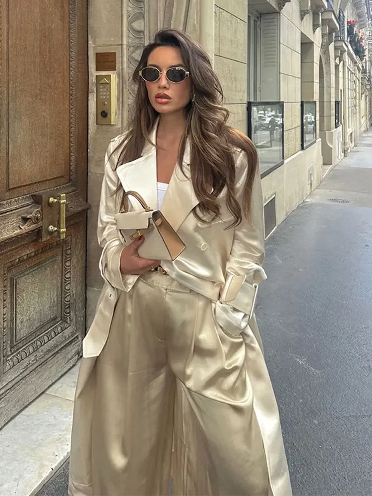 Fashion Long Sleeve Stain Windbreaker For Women Autumn Jacket Elegant Lapel Button Coats 2024 Fall Winter Lady Street Outerwear
Fashion Long Sleeve Stain Windbreaker For Women Autumn Jacket Elegant Lapel Button Coats 2024 Fall Winter Lady Street Outerwear