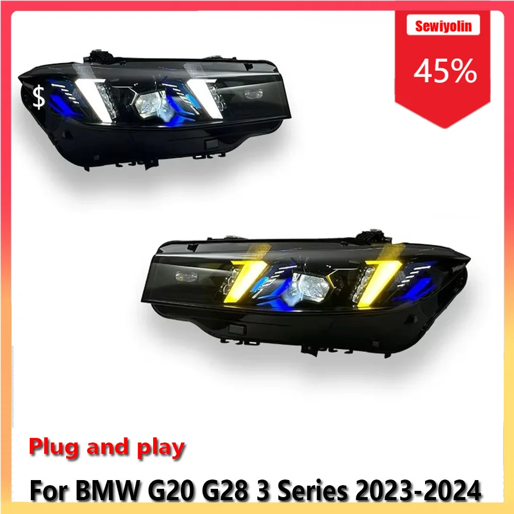 Автомобильные светодиодные фары, детали для BMW G20 G28 3 серии 2023-2024, противотуманные фары DRL, стоп-сигнал поворота, Plug and Play
Автомобильные светодиодные фары, детали для BMW G20 G28 3 серии 2023-2024, противотуманные фары DRL, стоп-сигнал поворота, Plug and Play