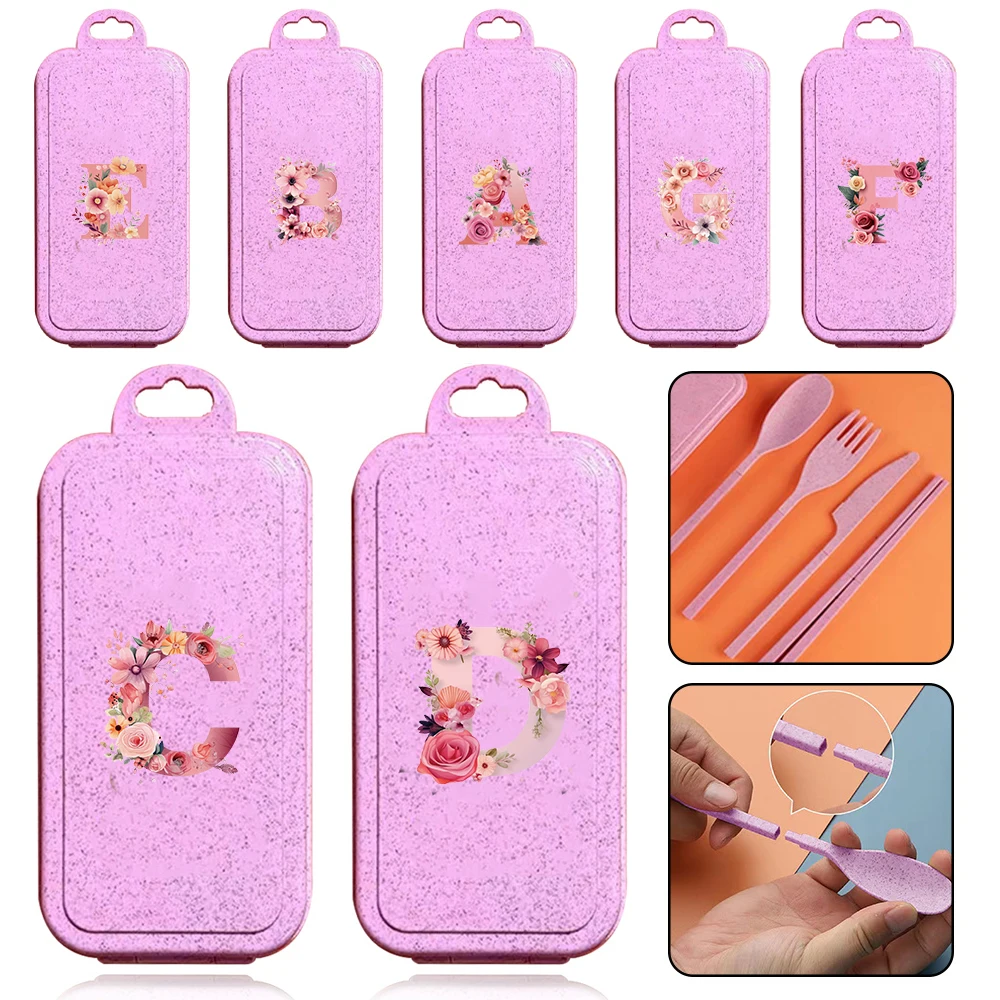4pc Portable Tableware Set Knife Fork Spoon Chopstick Sealed Dinnerware Organizer Box Cutlery Container Pink Rose Letter Pattern
4pc Portable Tableware Set Knife Fork Spoon Chopstick Sealed Dinnerware Organizer Box Cutlery Container Pink Rose Letter Pattern
