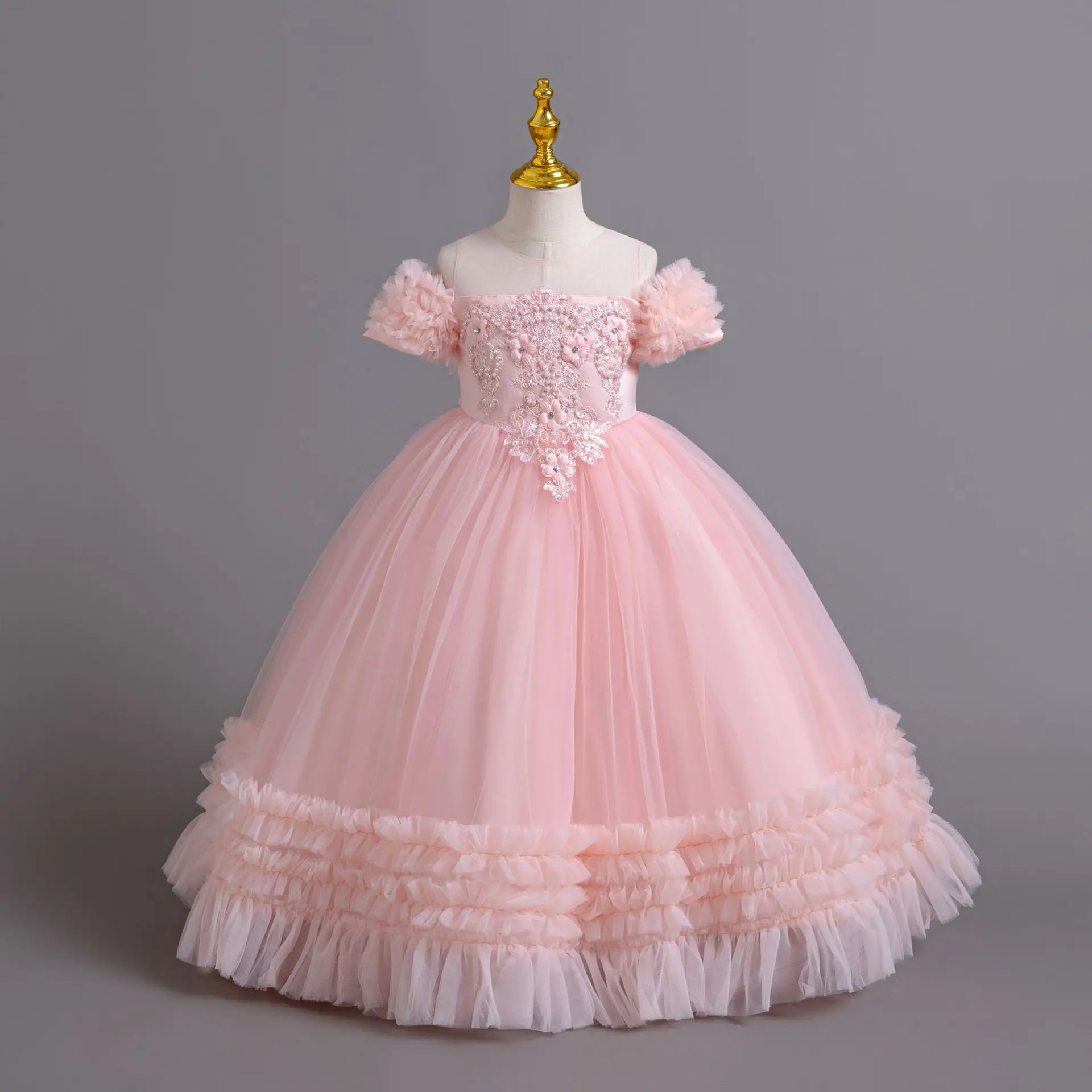 Michella Fashion Little Big Girls Ruffled Embroidered Off Shoulder Wedding Flower Girl Birthday Party Pageant Formal Dress AC135
Michella Fashion Little Big Girls Ruffled Embroidered Off Shoulder Wedding Flower Girl Birthday Party Pageant Formal Dress AC135