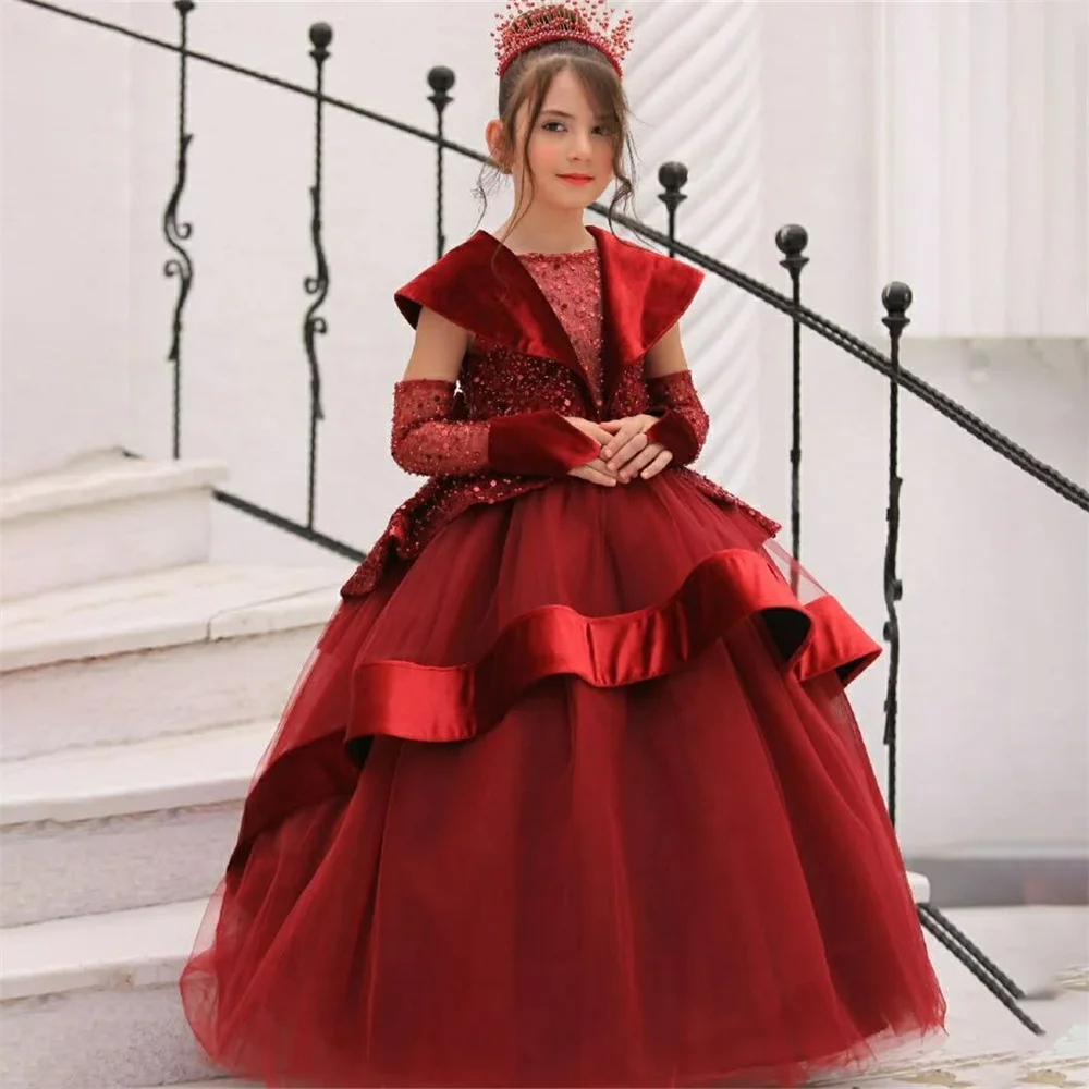 Luxury Shiny Sequined Formal Pleat Elegant Flower Girl Dress Floor Length Sweep Train Long Ball First Communion Gown Customized
Luxury Shiny Sequined Formal Pleat Elegant Flower Girl Dress Floor Length Sweep Train Long Ball First Communion Gown Customized