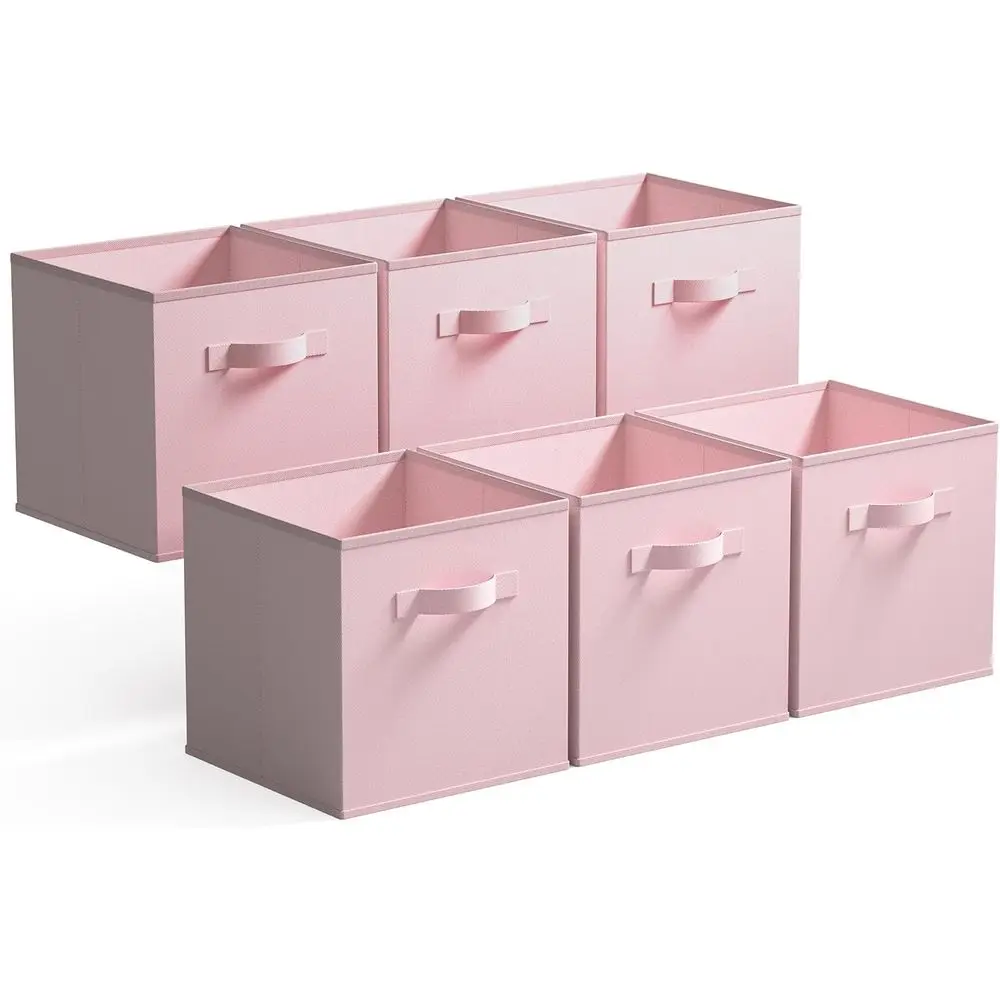11 Inch 6-Pack Fabric Storage Cubes with Handles, Pink, for Decorative Clothing and Closet Organization
11 Inch 6-Pack Fabric Storage Cubes with Handles, Pink, for Decorative Clothing and Closet Organization