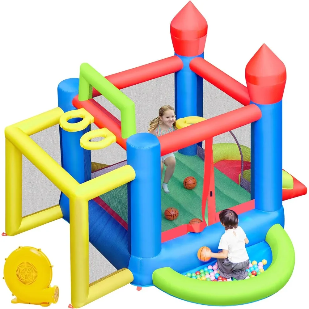 flatable Bounce House, 7-in-1 Bouncy Castle Combo w/Ball Pit & 3 Basketball Hoops & Soccer Goal , Dartboard and Slide
flatable Bounce House, 7-in-1 Bouncy Castle Combo w/Ball Pit & 3 Basketball Hoops & Soccer Goal , Dartboard and Slide