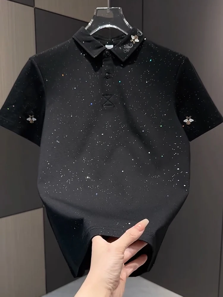 Summer Slim Fit Short Sleeve T-Shirt Men's Embroidered Gold Shirt Casual Trendy Fashion Urban Style Cotton Blend Breathable
Summer Slim Fit Short Sleeve T-Shirt Men's Embroidered Gold Shirt Casual Trendy Fashion Urban Style Cotton Blend Breathable