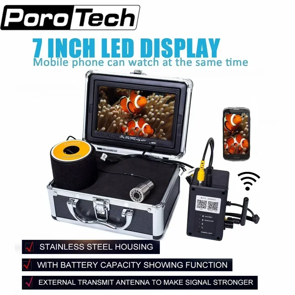WF13W 15M/30M/50M Deep Water Underwater Fishing Camera 7 Inch LCD Monitor IP68 Underwater CCTV Camera fishing camera with wifi
WF13W 15M/30M/50M Deep Water Underwater Fishing Camera 7 Inch LCD Monitor IP68 Underwater CCTV Camera fishing camera with wifi