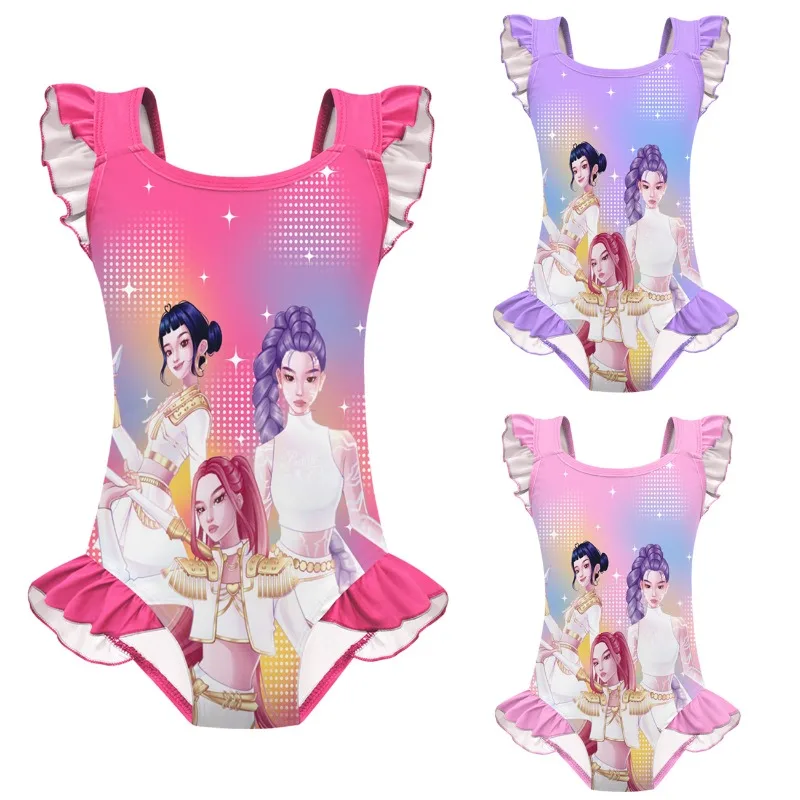New Arrival Girls One Piece Swimsuit Set, Witch Hunt Squad Print with Delicate Lace Trim, Cute Stylish Kids Bathing Suit
New Arrival Girls One Piece Swimsuit Set, Witch Hunt Squad Print with Delicate Lace Trim, Cute Stylish Kids Bathing Suit