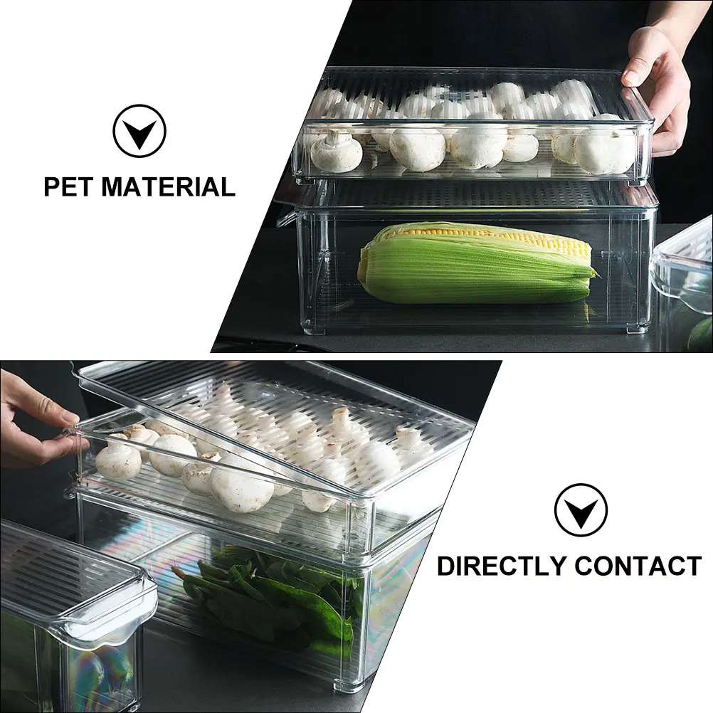 1pc Drainable Fresh Food Storage Container PET Material Refrigerator Container Stacking Design Space Saving Home for Kitchen
1pc Drainable Fresh Food Storage Container PET Material Refrigerator Container Stacking Design Space Saving Home for Kitchen
