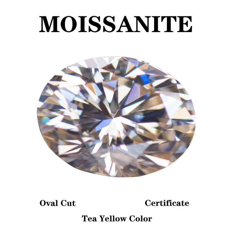 Moissanite Stone Oval Shape Natural Tea Yellow Color Charms Gemstone DIY Ring Necklace Earrings Main Materials with Certificate
Moissanite Stone Oval Shape Natural Tea Yellow Color Charms Gemstone DIY Ring Necklace Earrings Main Materials with Certificate