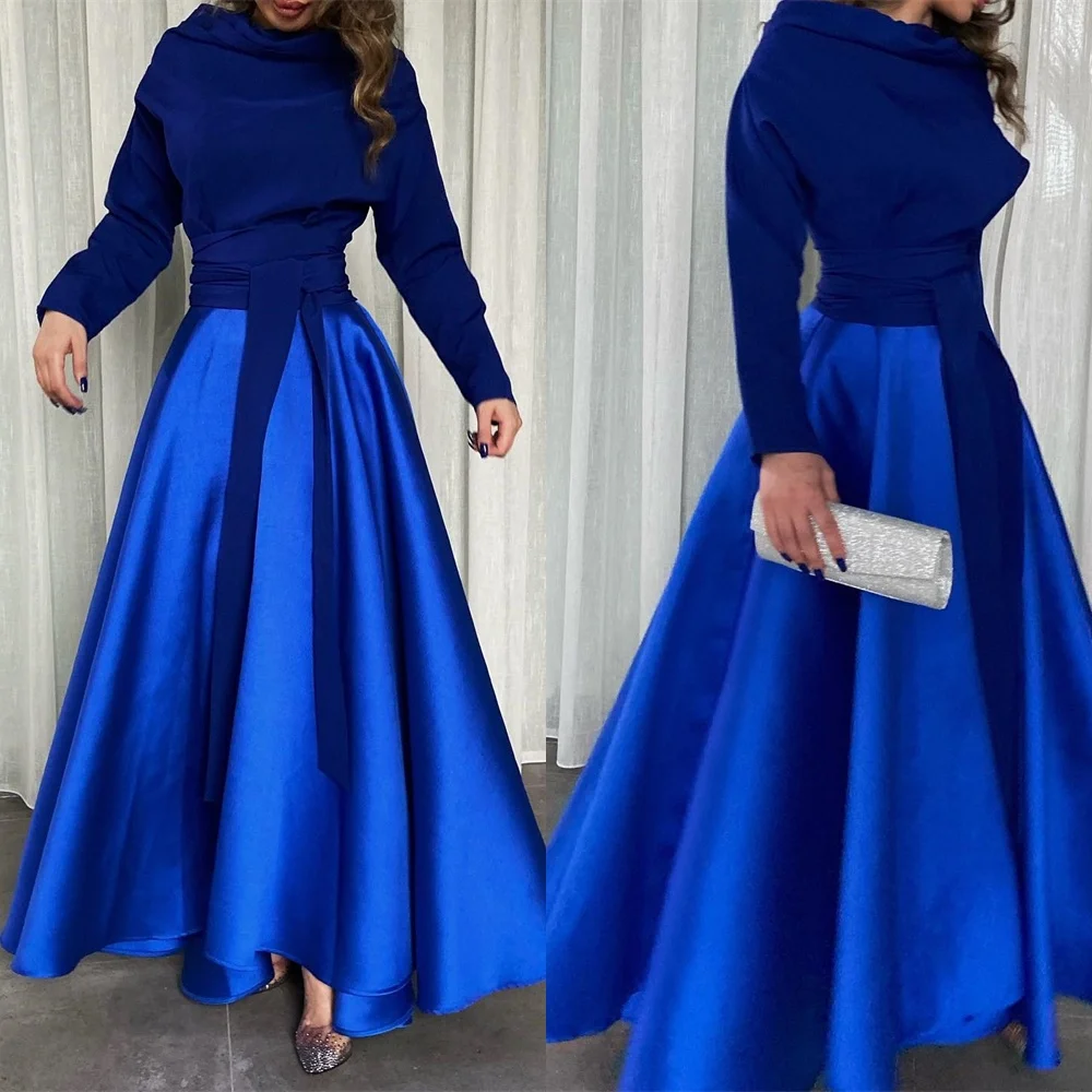 Customized High Quality Blue Jersey Evening Dress Exquisite Crew Neck Long Sleeves Belt(Sashes) Satin Bespoke Occasion
Customized High Quality Blue Jersey Evening Dress Exquisite Crew Neck Long Sleeves Belt(Sashes) Satin Bespoke Occasion