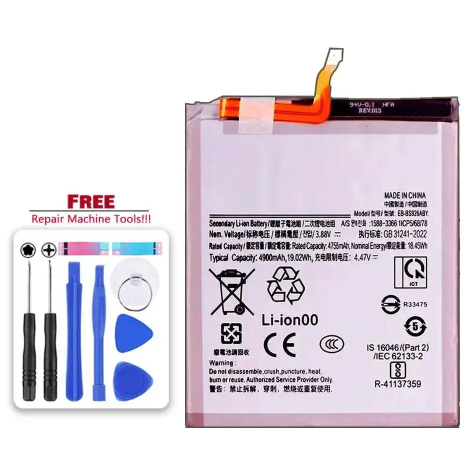 EB-BS926ABY 4900 мАч долговечный аккумулятор для мобильного телефона для Samsung Galaxy S24 Plus 5G S926
EB-BS926ABY 4900 мАч долговечный аккумулятор для мобильного телефона для Samsung Galaxy S24 Plus 5G S926
