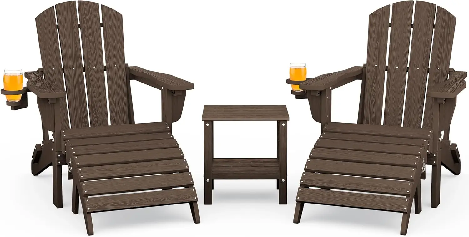 Стул Адирондак из 5 предметов, пуфик и стол, кофейный
Стул Адирондак из 5 предметов, пуфик и стол, кофейный