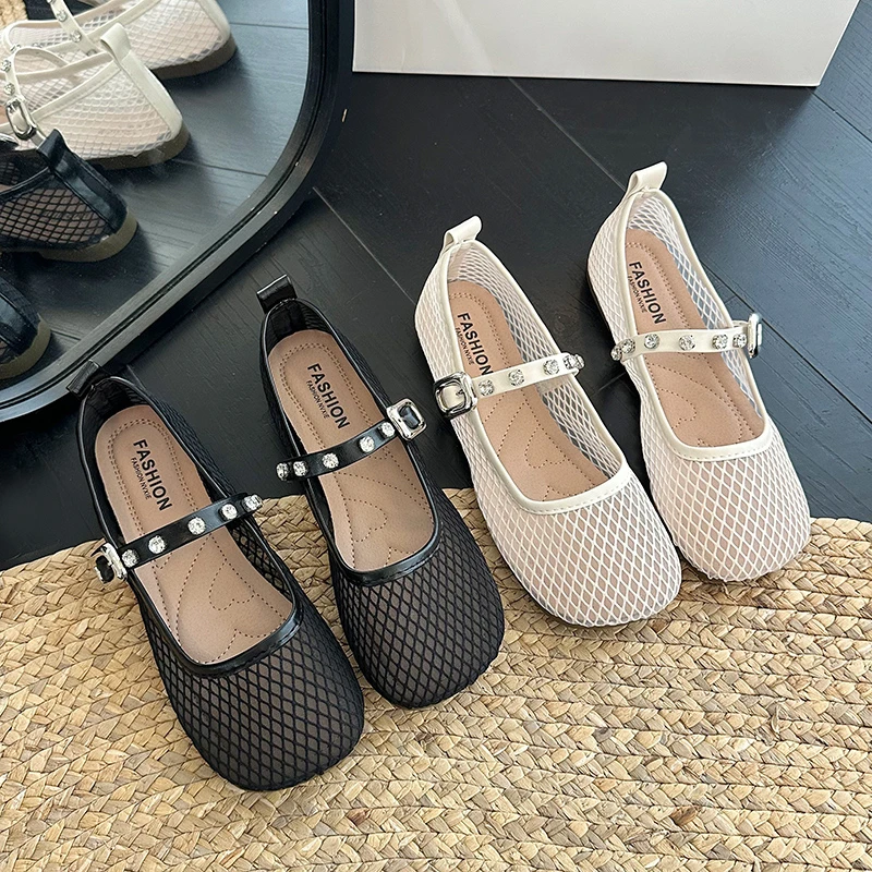 Дышащие туфли Мэри Джейн на плоской подошве с сеткой, женские модные сандалии с квадратным носком и мягкой подошвой, удобные дизайнерские балетки с пряжкой для женщин
Дышащие туфли Мэри Джейн на плоской подошве с сеткой, женские модные сандалии с квадратным носком и мягкой подошвой, удобные дизайнерские балетки с пряжкой для женщин