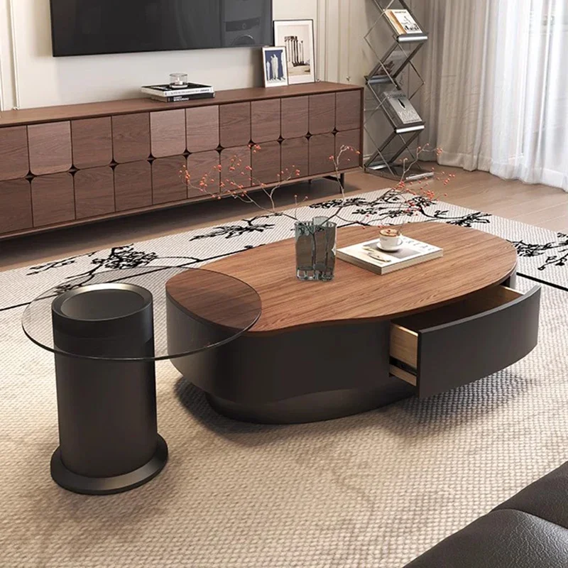 Round Transparent Coffee Table Aesthetic Books Wood Unique Glass Side Table Drawers Living Room Meubles Lounge Suite Furniture
Round Transparent Coffee Table Aesthetic Books Wood Unique Glass Side Table Drawers Living Room Meubles Lounge Suite Furniture